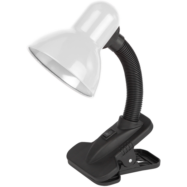 

Настольная лампа для детской с выключателем на прищепке для чтения ЭРА N-102-E27-40W-W, Белый, N-102-E27-40W-W