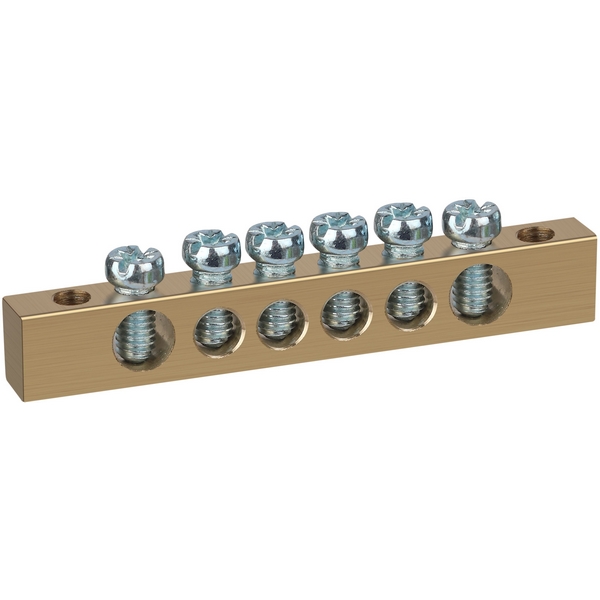 Изображение товара Шина PEN земля-ноль латунная 6х9мм 6/2 ЭРА NO-122-02 Надежное заземление