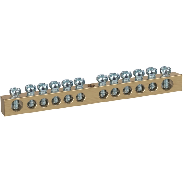 Изображение товара Шина PEN земля-ноль 6х9мм латунная с креплениями по центру ЭРА NO-122-16