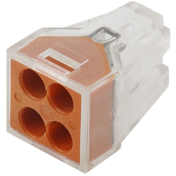 Изображение товара Клемма 4 отверстия 1,0-2,5мм2 упаковка 100 шт. ЭРА NO-222-19