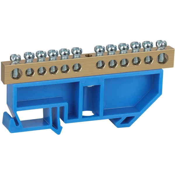 Изображение товара Шина нулевая на DIN-изоляторе 12 выводов синяя ЭРА NO-222-53