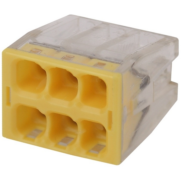 Изображение товара Клемма компактная 6 отверстий 0,5-2,5 мм2 упаковка 50 шт. ЭРА NO-224-26