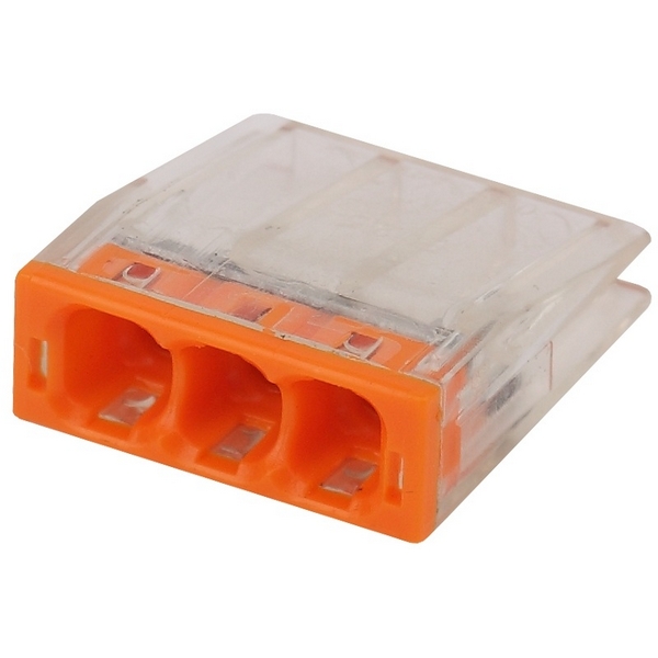 Изображение товара Клемма компактная с пастой 3 отверстия 0,5-2,5 мм2 упаковка 4 шт. ЭРА NO-224-41