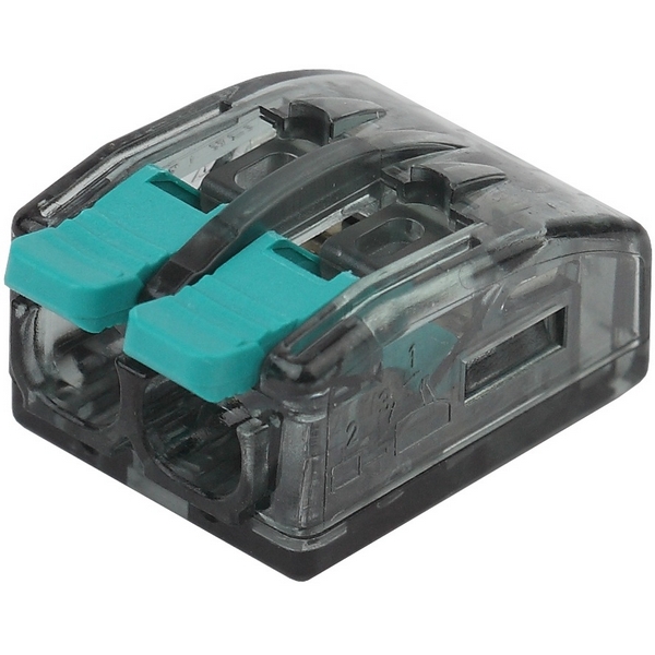 Изображение товара Клемма компактная с рычагом 2 отверстия 0,5-4 мм2 упаковка 100 шт. ЭРА NO-224-46