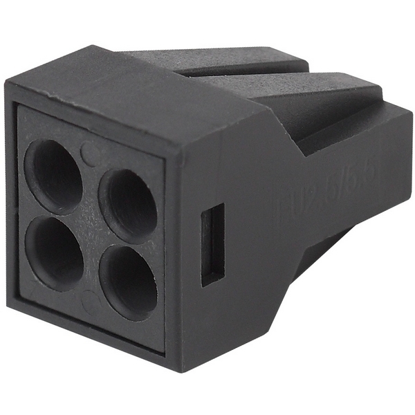 Изображение товара Клемма с пастой 4 отверстия 0,5-2,5 мм2 упаковка 100 шт. ЭРА NO-224-53