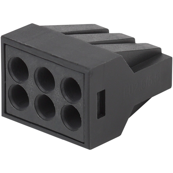 Изображение товара Клемма с пастой 6 отверстий 0,5-2,5 мм2 упаковка 4 шт. ЭРА NO-224-58