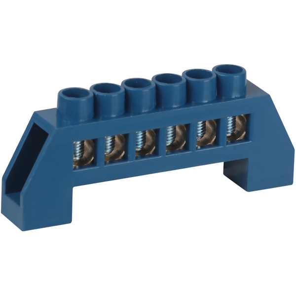 Изображение товара Шина нулевая в изоляторе 6 выводов (синий) ЭРА NO-224-62