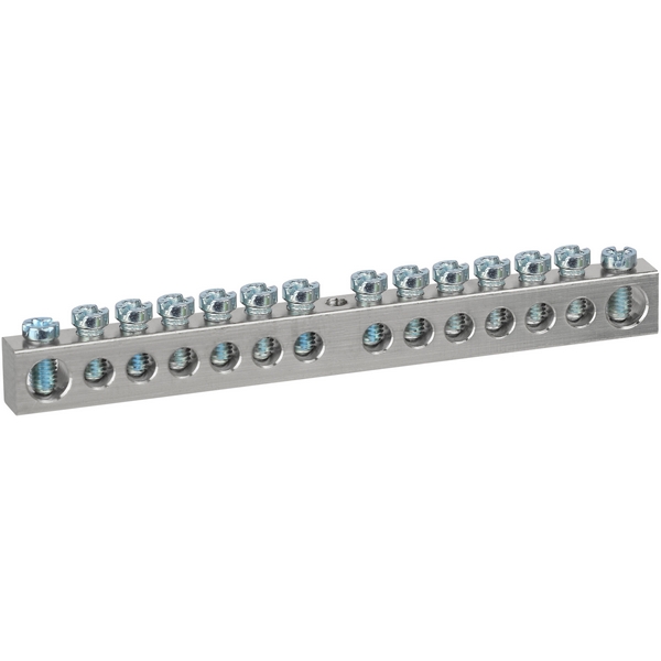 Изображение товара Шина PEN земля-ноль 6х9мм 14/1 никелированная с креплениями по центру ЭРА NO-224-82