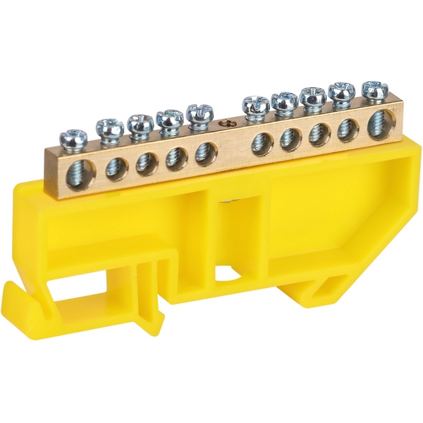 Изображение товара Шина заземления на DIN-изоляторе ЭРА 10 выводов желтая