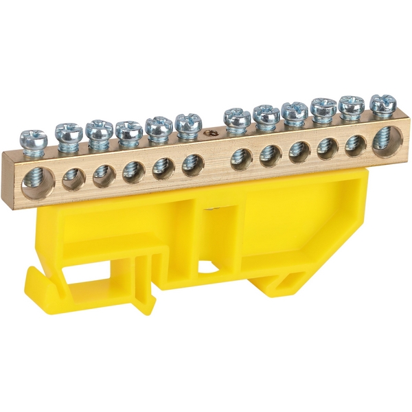 Изображение товара Шина заземления на DIN-изоляторе 12 выводов ЭРА NO-224-96 желтая