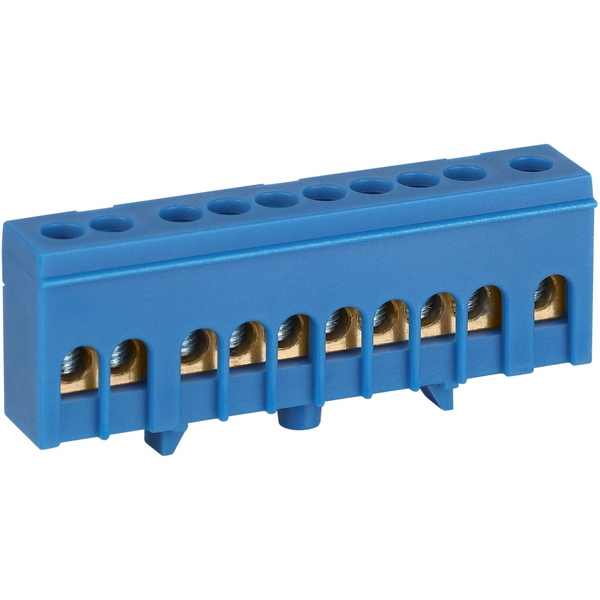 Изображение товара Шина нулевая в изолированном корпусе на DIN-рейку 10 выводов ЭРА NO-224-99 синяя