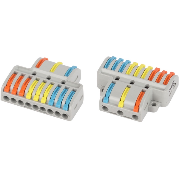 

Клемма проходная разветвительная с рычагами 3/9 полюсов 0,08-2,5/4 мм2 (упаковка 1 шт.) ЭРА NO-225-460, NO-225-460