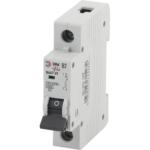 

Автоматический выключатель 1P 2A B 4,5кА ЭРА NO-902-307, NO-902-307