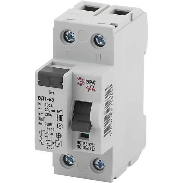 

Устройство защитного отключения 2P 100А 300мА ЭРА NO-902-60, NO-902-60