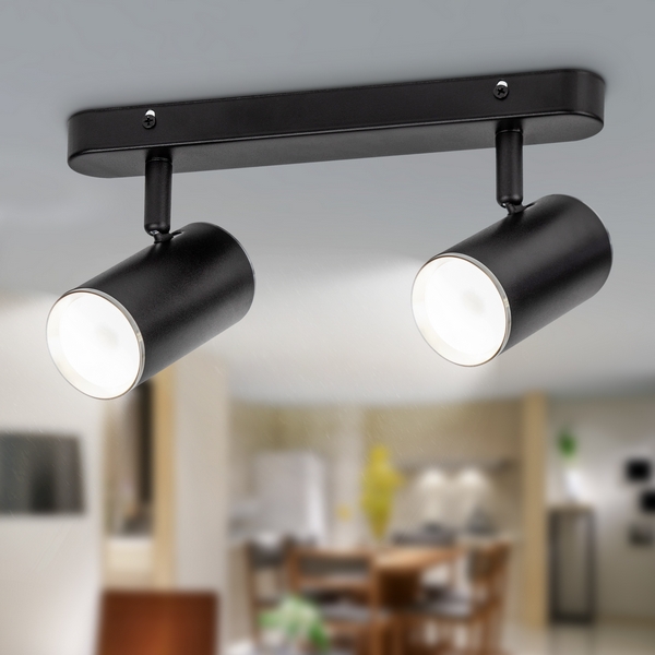 Изображение товара Спот потолочный ЭРА OL35-2 BK с 2 LED лампами для гостиной и офиса