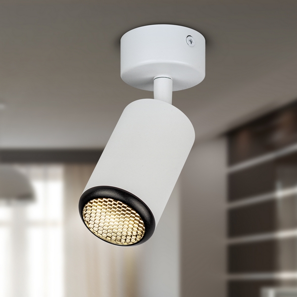 Изображение товара Спот ЭРА OL55 WH/BK с регулируемым плафоном и светодиодной лампой