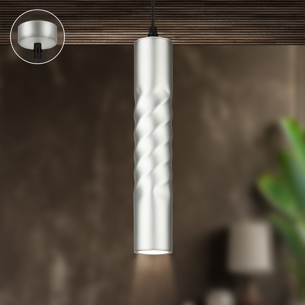 Изображение товара Подвесной светильник ЭРА PL24 SL современный дизайн 1 лампа серебро