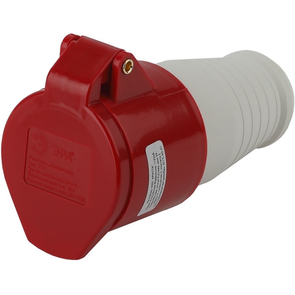 Изображение товара Розетка с заземлением и защитной крышкой ЭРА R-16-3P-PE-IP44 белая