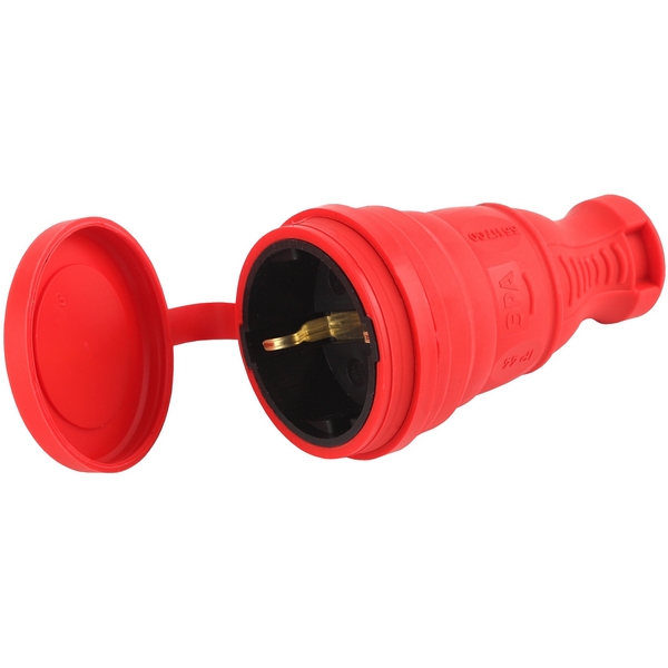 

Розетка с заземлением (красный) ЭРА R8-RED-IP44, R8-RED-IP44