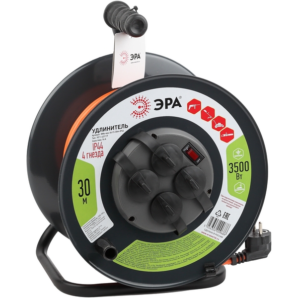 

Удлинитель 4-х местный с заземлением 30 метров на металлической катушке ЭРА RMx-4es-3x1.5-30m-IP44, RMx-4es-3x1.5-30m-IP44