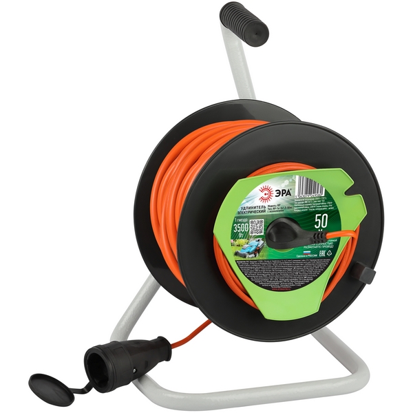 

Удлинитель одноместный с заземлением 50 метров на пластиковой катушке IP44 ЭРА RP-1e-3x1.5-50m, RP-1e-3x1.5-50m