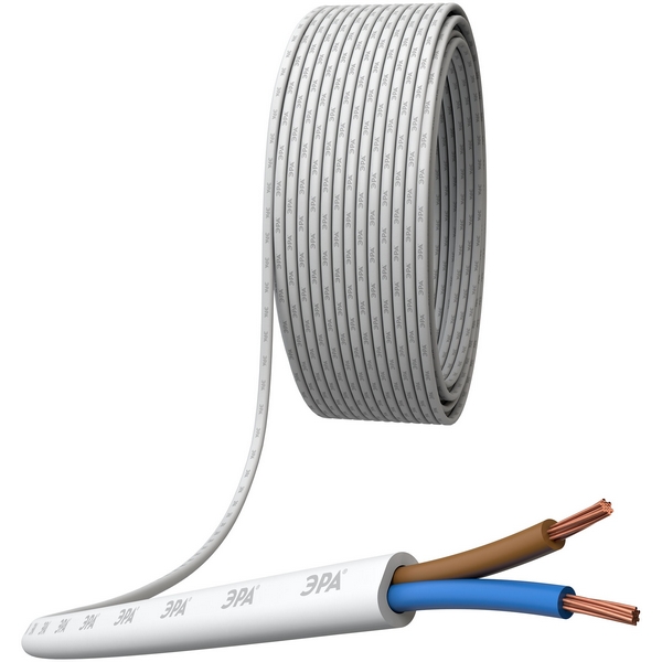 

Провод ШВВП 2х0,5 мм2 (белый) 100м ЭРА ШП2-0,5-100Б, ШП2-0,5-100Б