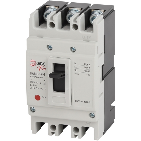 

Автоматический выключатель 3Р 12,5А 25кА ЭРА ВА88 SVA10-3-0012-E, ВА88 SVA10-3-0012-E