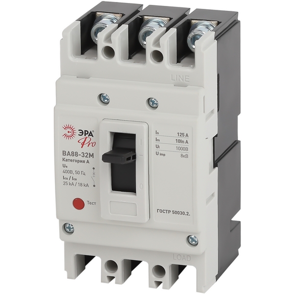 Изображение товара Автоматический выключатель 3Р 125А 25кА ЭРА ВА88 SVA10-3-0125-E