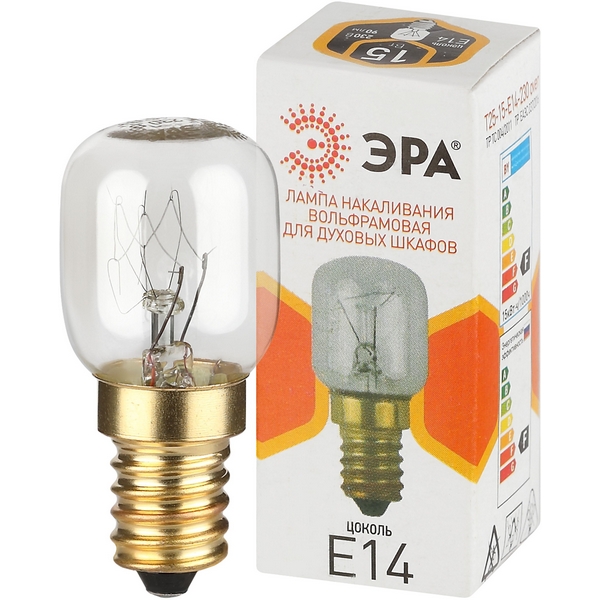 

Лампочка накаливания E14 15W ЭРА T25-15-E14-230 oven, T25-15-E14-230 oven