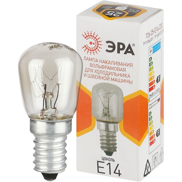 

Лампочка накаливания E14 25W ЭРА T26-25-E14-230, T26-25-E14-230