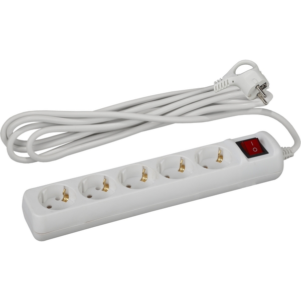 

Удлинитель 5-и местный с заземлением 3 метра ЭРА U-5es-3m-3x1, Белый, U-5es-3m-3x1