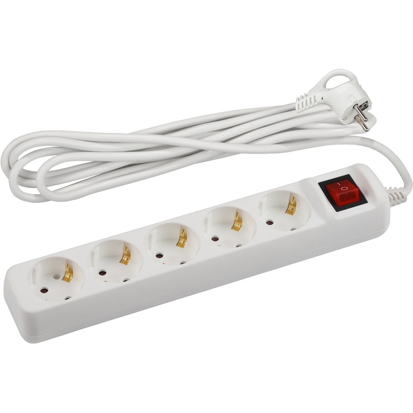 

Удлинитель 5-и местный с заземлением 3 метра ЭРА U-5es-3m-3x1,5, Белый, U-5es-3m-3x1,5