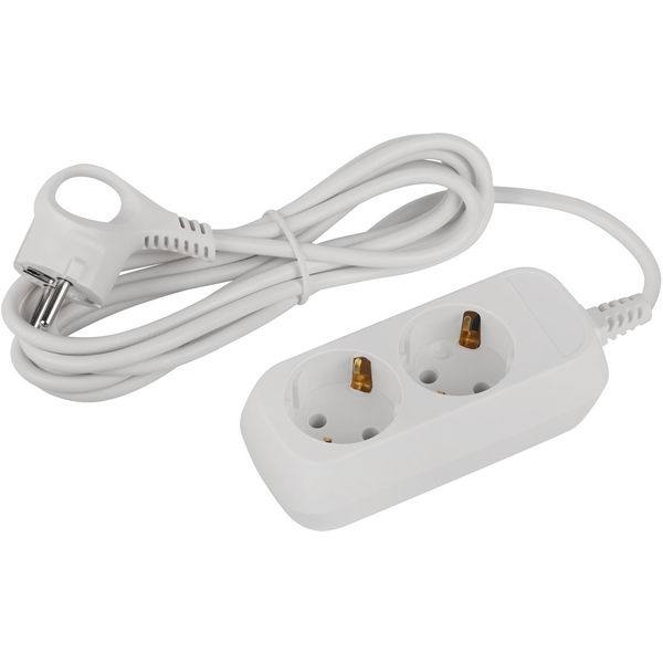 

Удлинитель 2-х местный с заземлением 3 метра ЭРА UDL-10-230-E, Белый, UDL-10-230-E