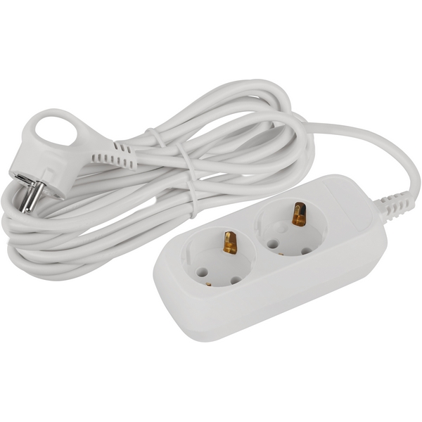 

Удлинитель 2-х местный с заземлением 5 метров ЭРА UDL-10-250-E, Белый, UDL-10-250-E