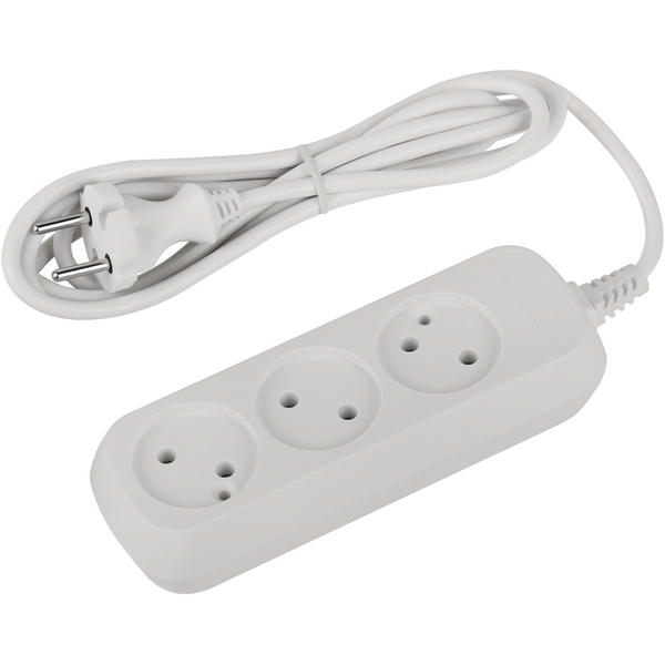 

Удлинитель 3-х местный без заземления 1,5 метра ЭРА UDL-10-315, Белый, UDL-10-315