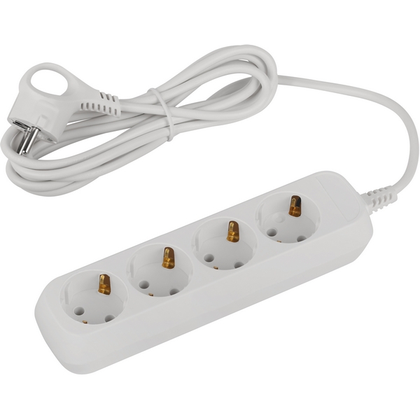 

Удлинитель 4-х местный с заземлением 3 метра ЭРА UDL-10-430-E, Белый, UDL-10-430-E