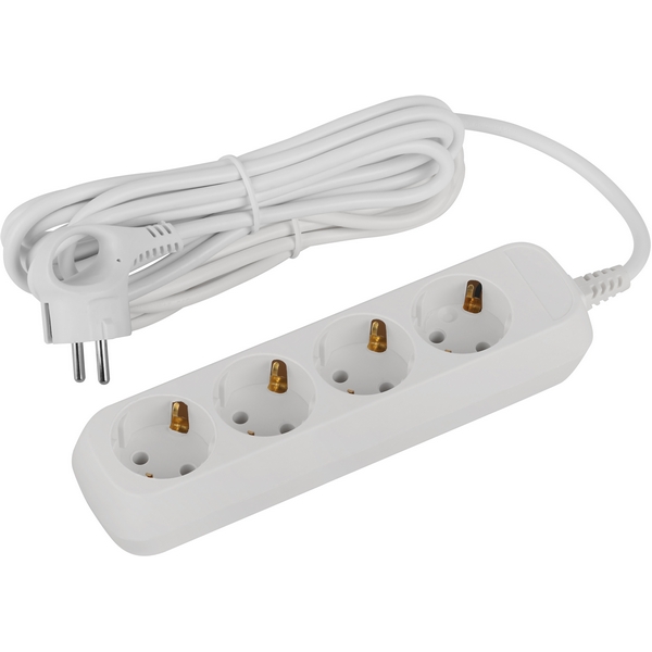 

Удлинитель 4-х местный с заземлением 5 метров ЭРА UDL-10-450-E, Белый, UDL-10-450-E