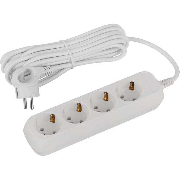 

Удлинитель 4-х местный с заземлением 5 метров ЭРА UDL-16-450-E, Белый, UDL-16-450-E