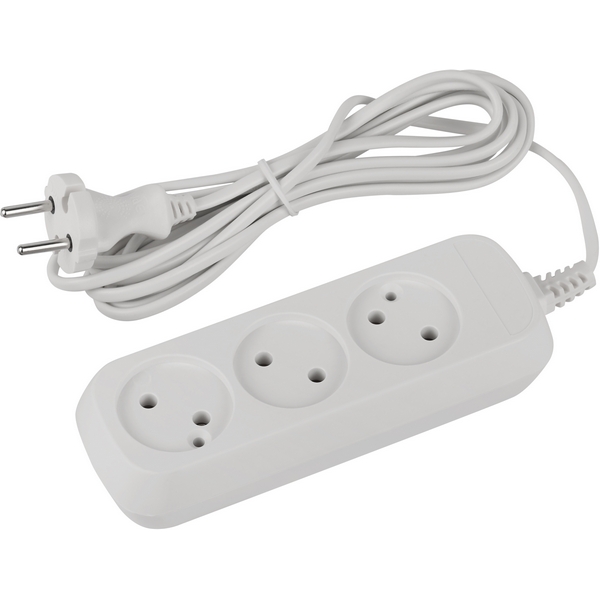 

Удлинитель 3-х местный без заземления 3 метра ЭРА UDL-6-330, Белый, UDL-6-330