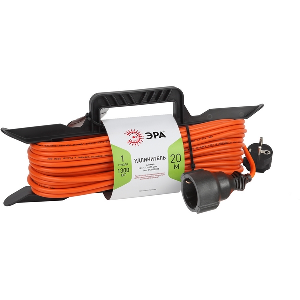 

Удлинитель одноместный с заземлением 20 метров на рамке ЭРА UFx-1e-3x0.75-20m, UFx-1e-3x0.75-20m