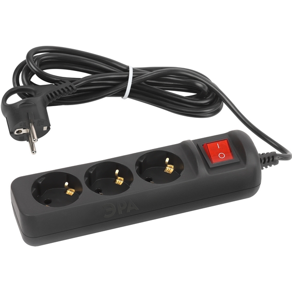 

Удлинитель 3-х местный с заземлением 3 метра ЭРА UX-3es-3m-B, Черный, UX-3es-3m-B