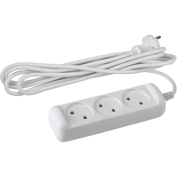 Изображение товара Удлинитель 3-х местный без заземления 1,5 м ЭРА UX(6)-3-1,5m