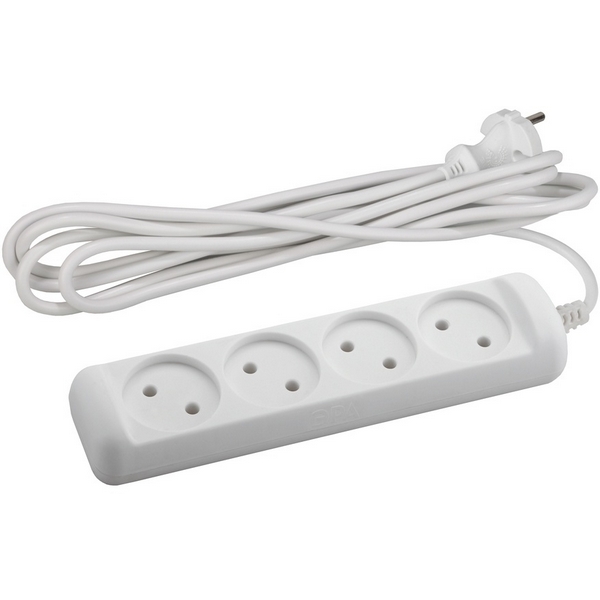 

Удлинитель 4-х местный без заземления 5 метров ЭРА UX(6)-4-5m, Белый, UX(6)-4-5m