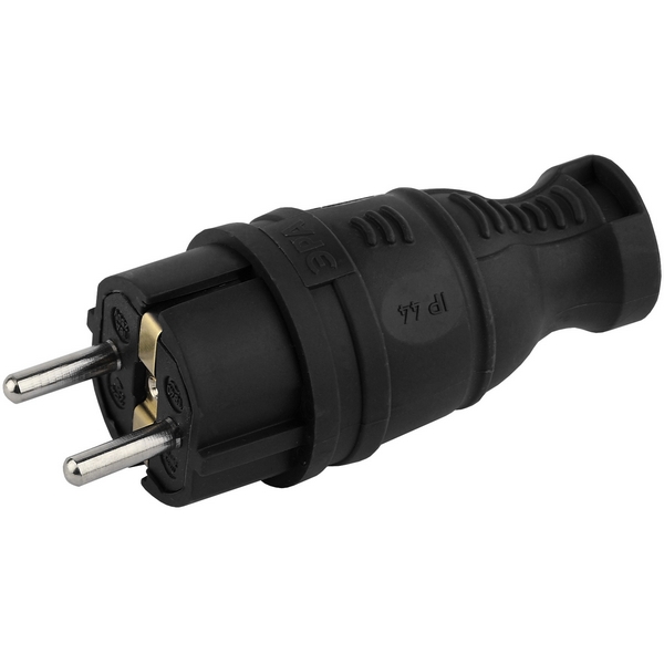 

Вилка прямая с заземлением ЭРА V8-B-IP44, Черный, V8-B-IP44