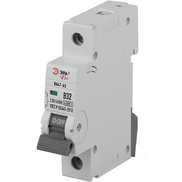 

Автоматический выключатель 1P 32A B 4,5кА ЭРА VA63-1P32B4.5, VA63-1P32B4.5
