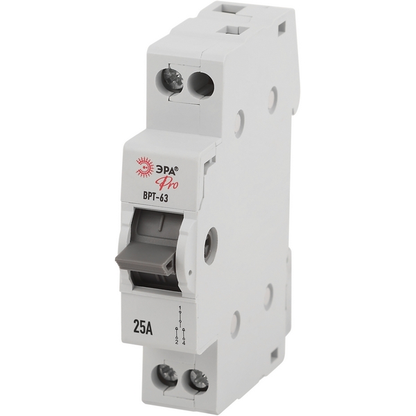 Изображение товара Выключатель-разъединитель трехпозиционный 1P 25А ЭРА VRT63-1-25