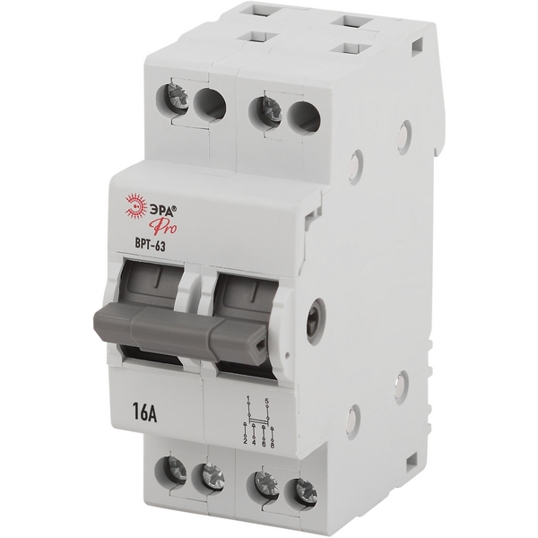 Изображение товара Выключатель-разъединитель трехпозиционный 2P 16А ЭРА VRT63-2-16