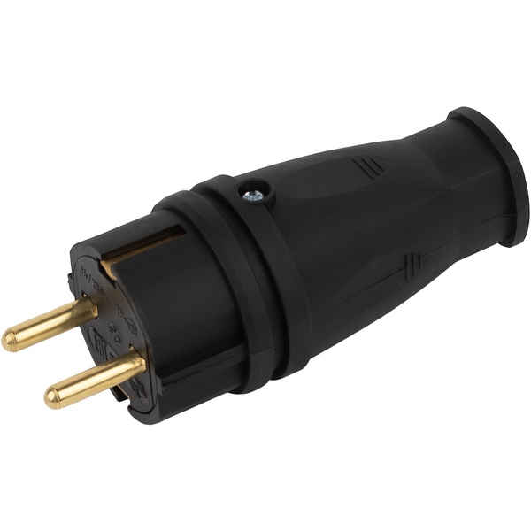 

Вилка прямая с заземлением ЭРА VX10-B-IP44, Черный, VX10-B-IP44