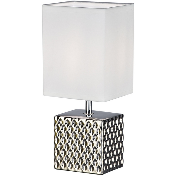 

Настольная лампа Escada Edge 10150/L Silver 1х40Вт Е14, фарфор/ткань, серебро, Белый, Edge 10150/L Silver