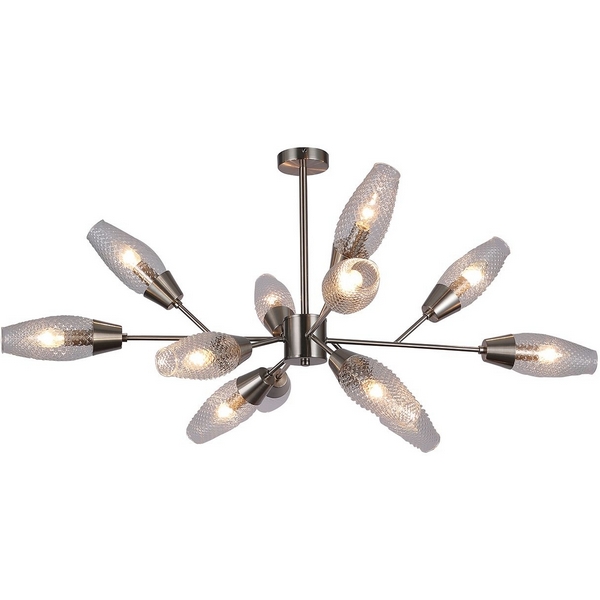 

Потолочная люстра на штанге 10165/12PL E14*60W Nickel Escada DESIRE, Прозрачный, DESIRE 10165/12PL Nickel